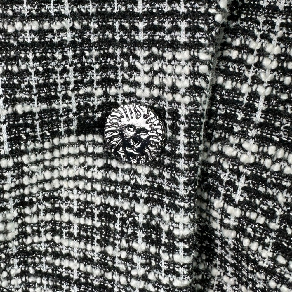 Anne Klein Bouclé Tweed Blazer Jacket Black White Textured Lined Women's Large - Picture 7 of 15